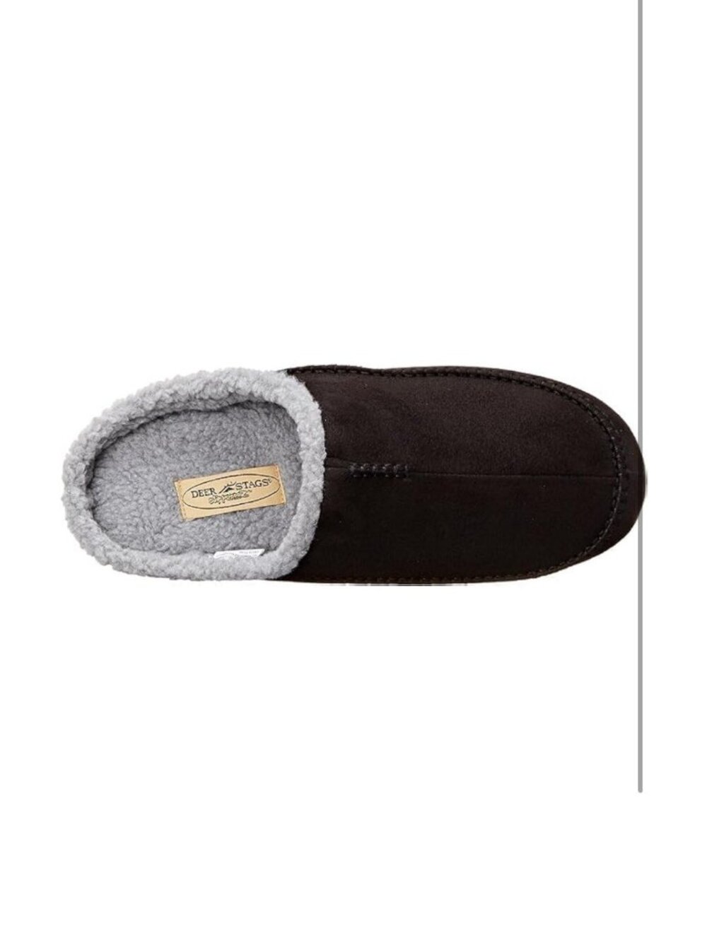 New Deer Stags Nordic Black Fleece Lined Memory Foam Slippers Men’s 11M - Picture 5 of 6